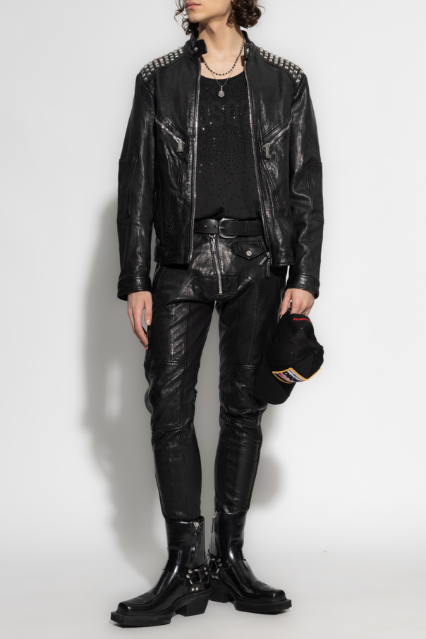 Dsquared2 leather sale pants